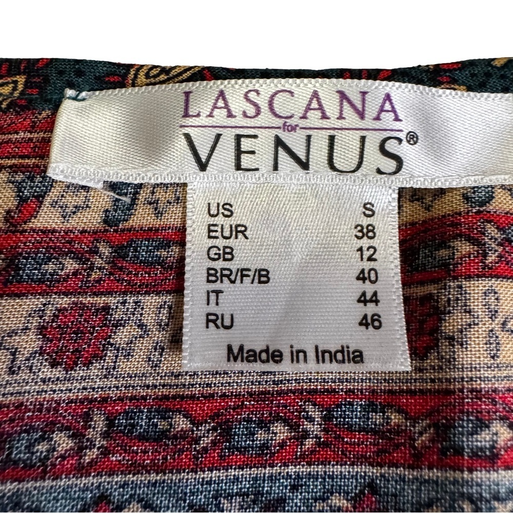 Lascana Buffalo Blouse Size Small Long Sleeve Boho Paisley Print Peasant Shirt - Picture 10 of 11